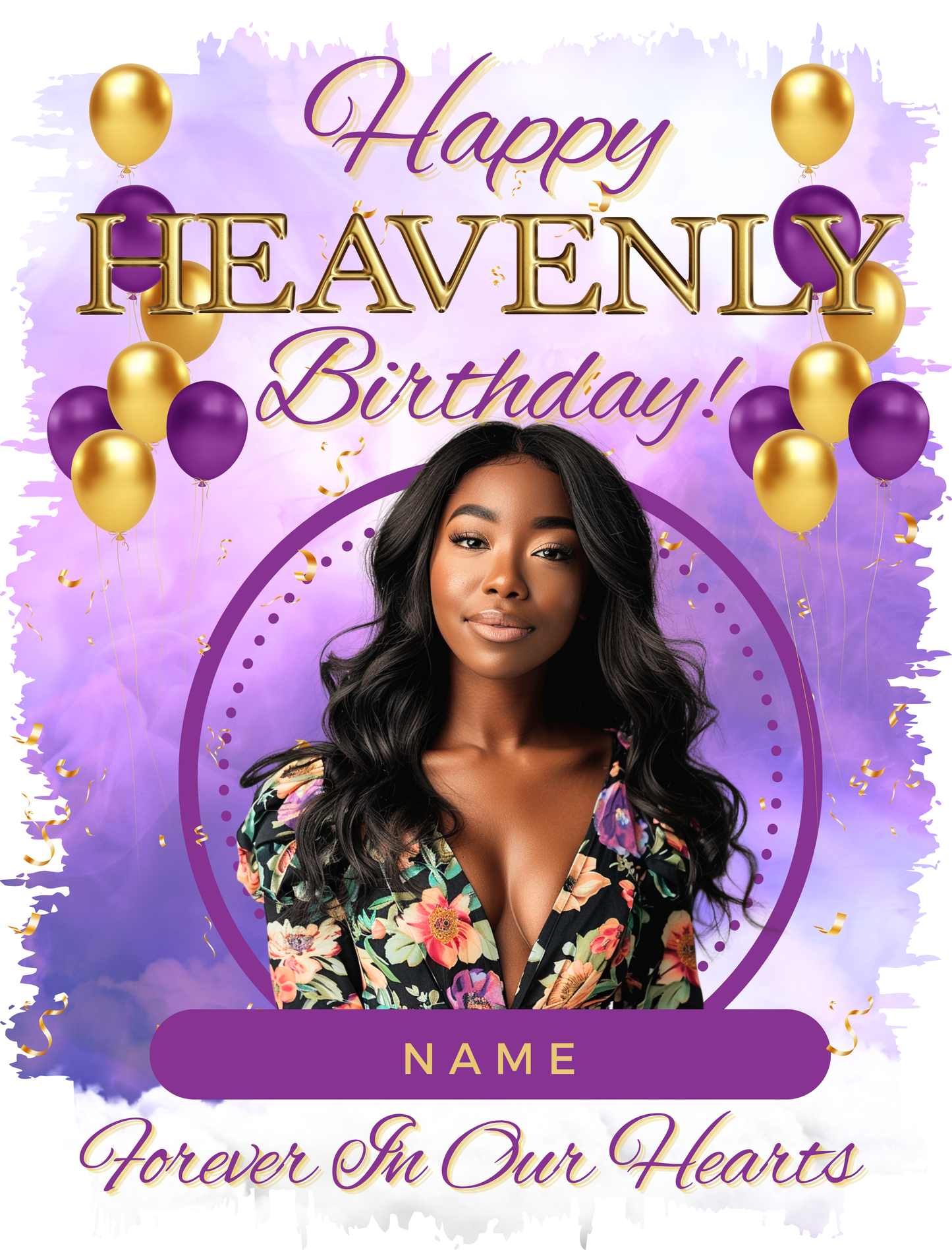 Happy Heavenly Birthday Canva Templates
