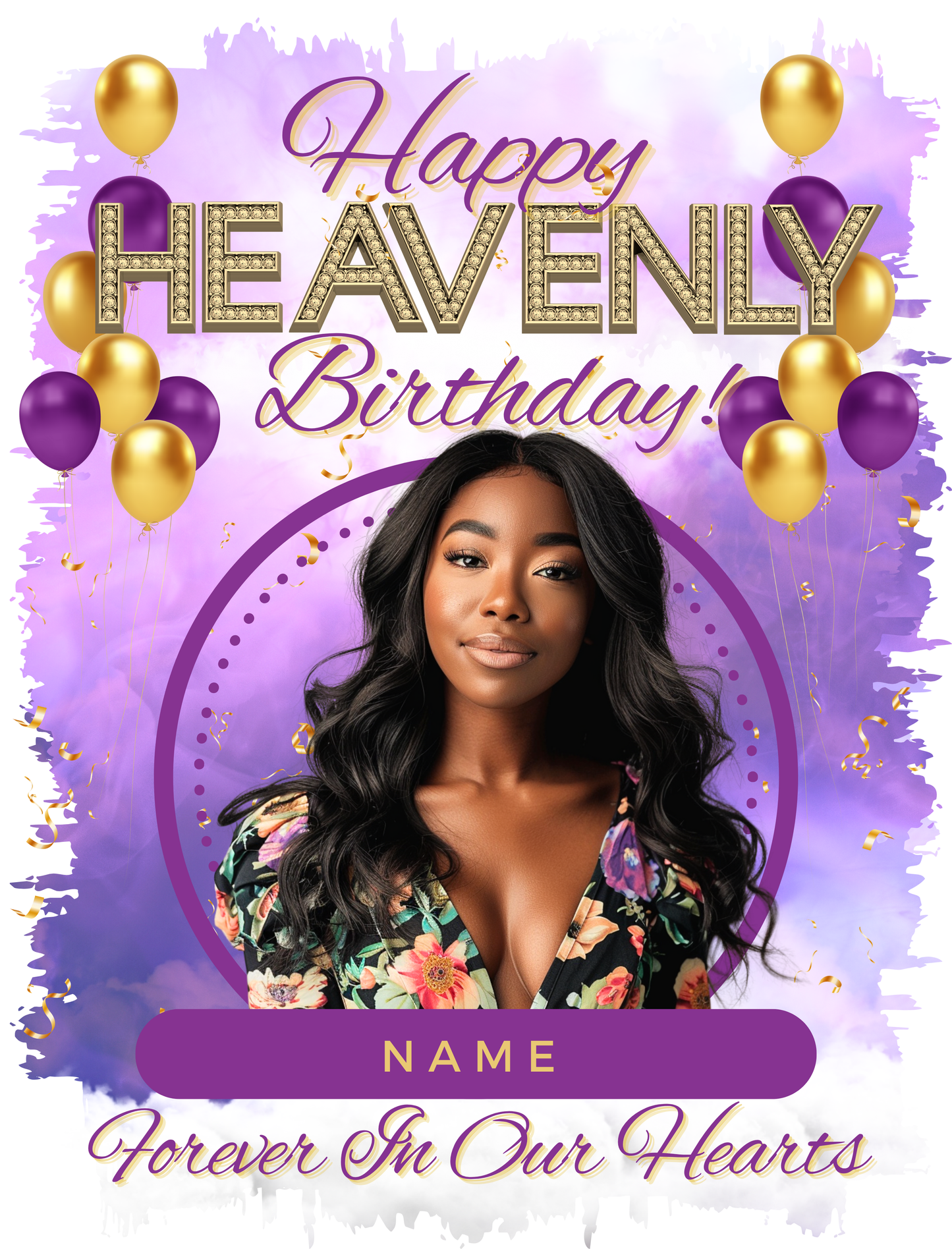 Happy Heavenly Birthday Canva Templates