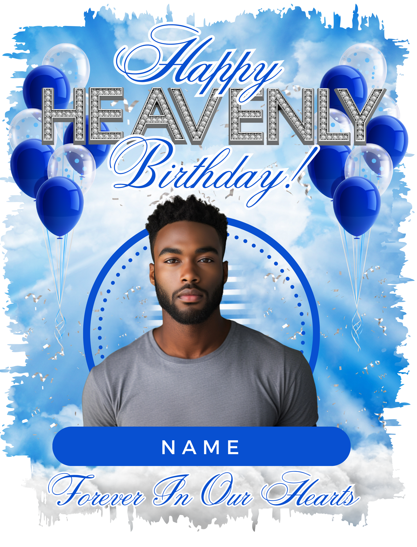 Happy Heavenly Birthday Canva Templates