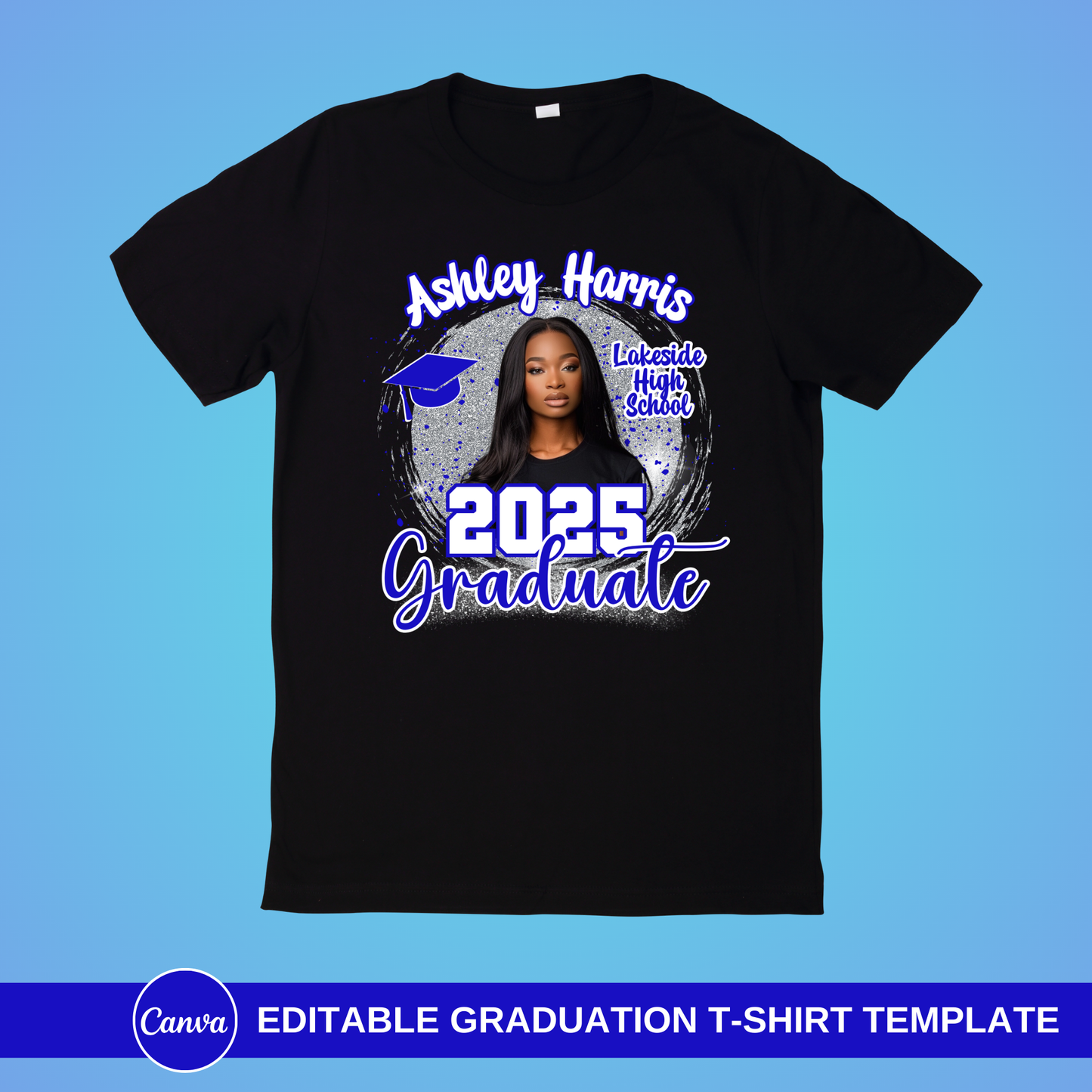 2025 Glitter Graduate Template for Canva