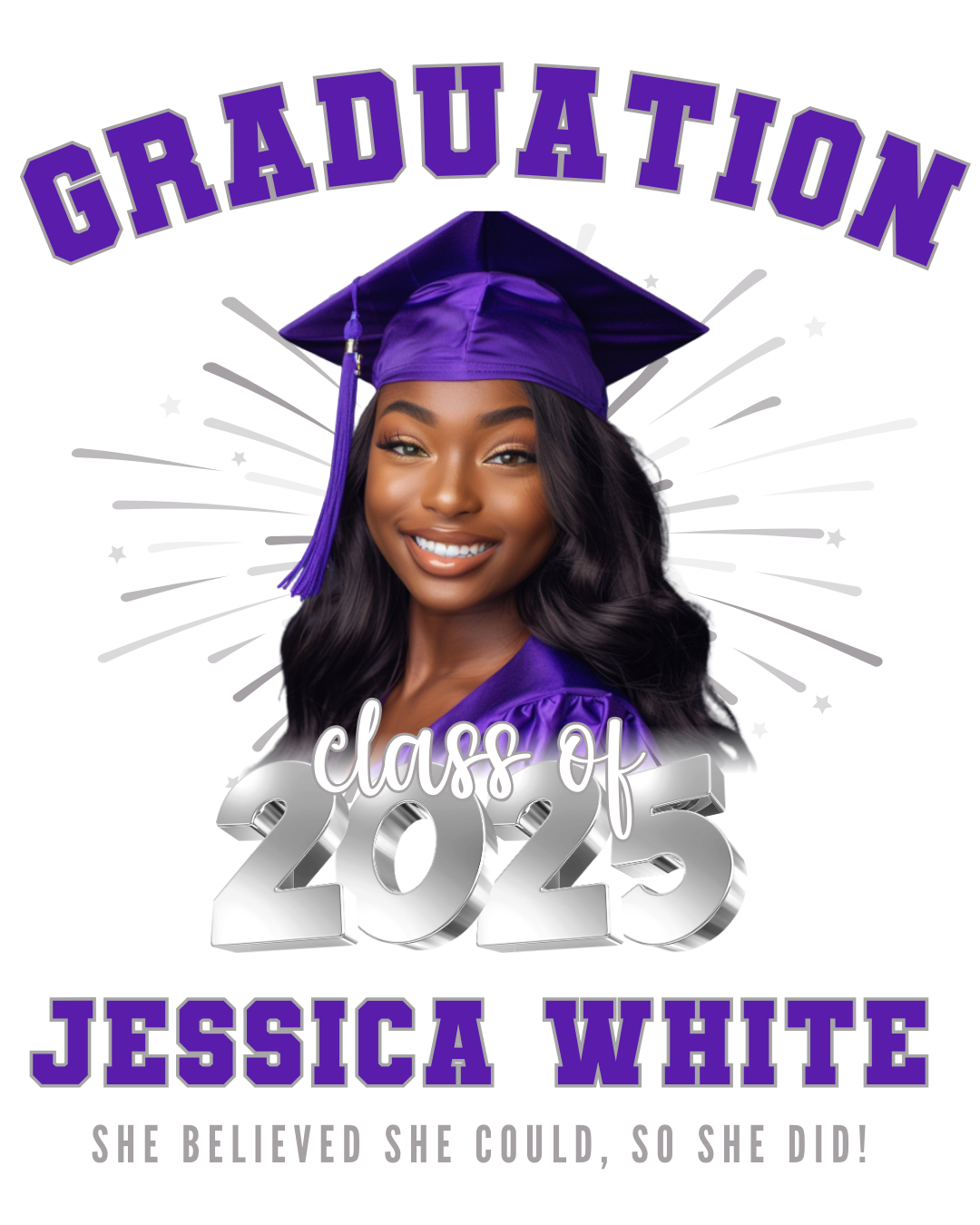 2025 Chrome Graduation Canva Template