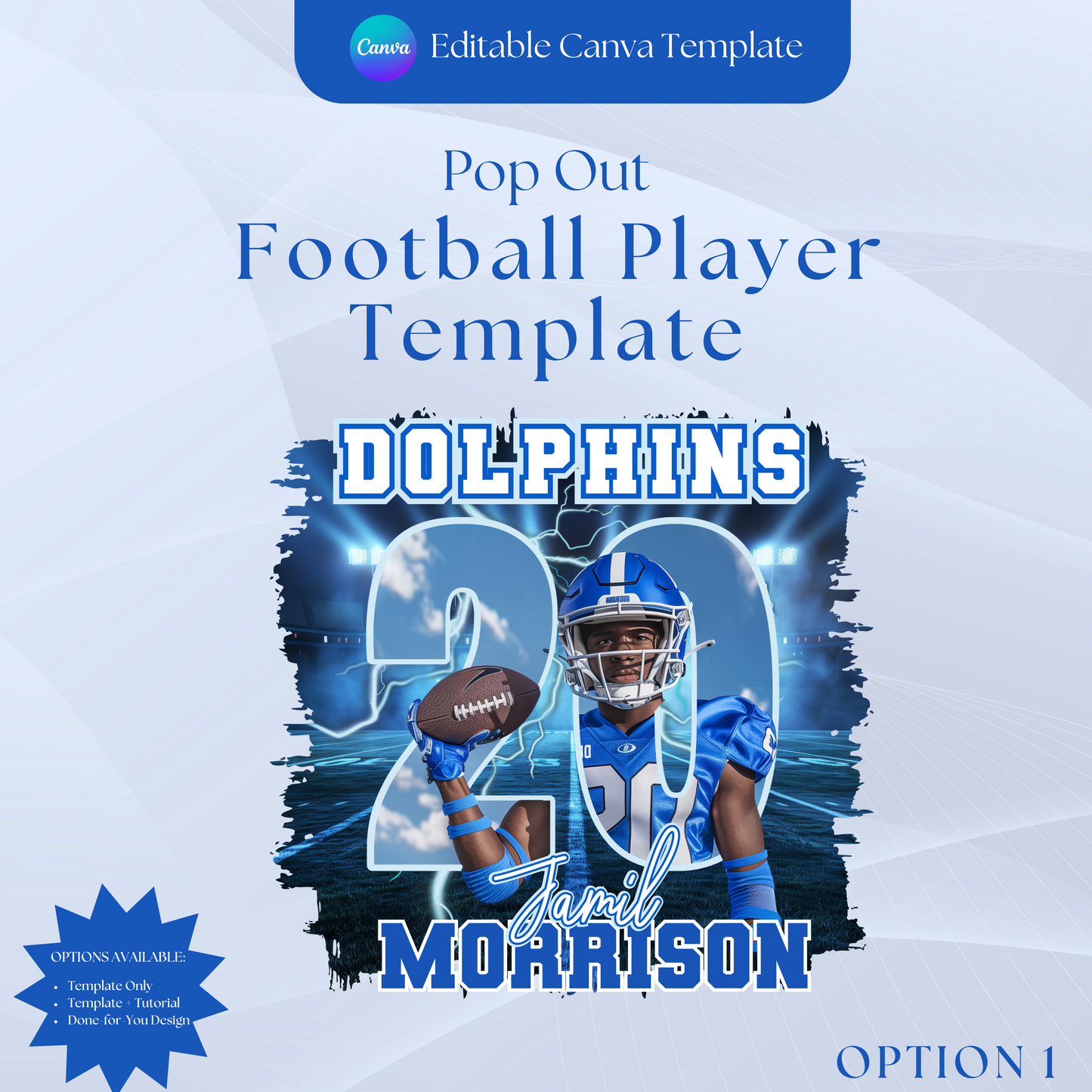 Pop Out Football Player Template