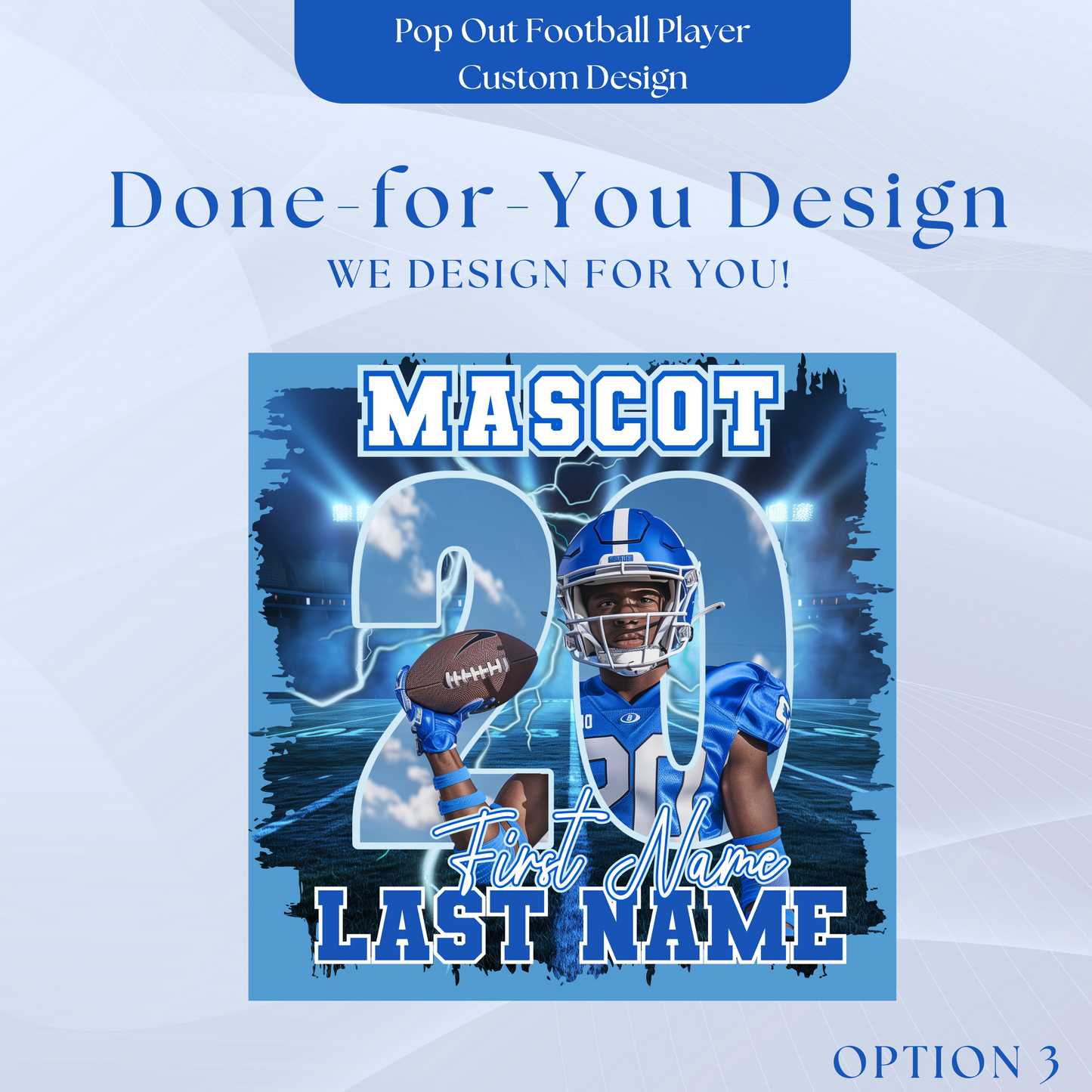 Pop Out Football Player Template