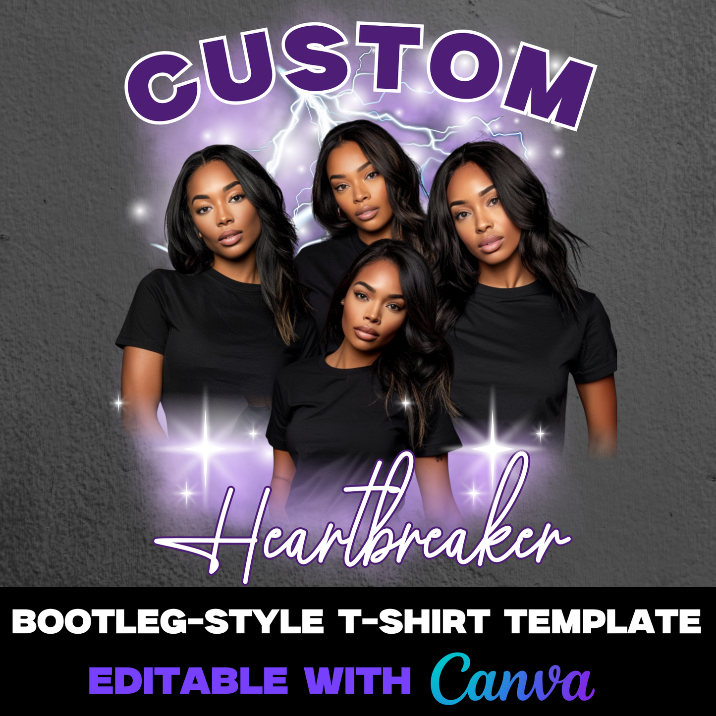 Bootleg-Style T-Shirt Template-Editable in Canva