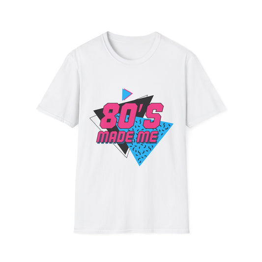 80's Made Me Unisex Softstyle T-Shirt - Retro Vintage Tee for Nostalgia Lovers