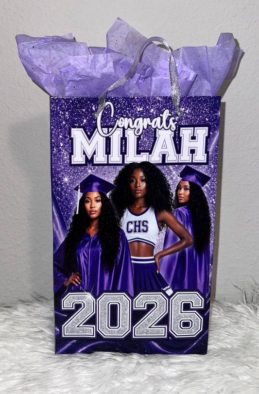 Personalized Graduation Gift Bag with Photo – Class of 2026 Custom Grad Bag