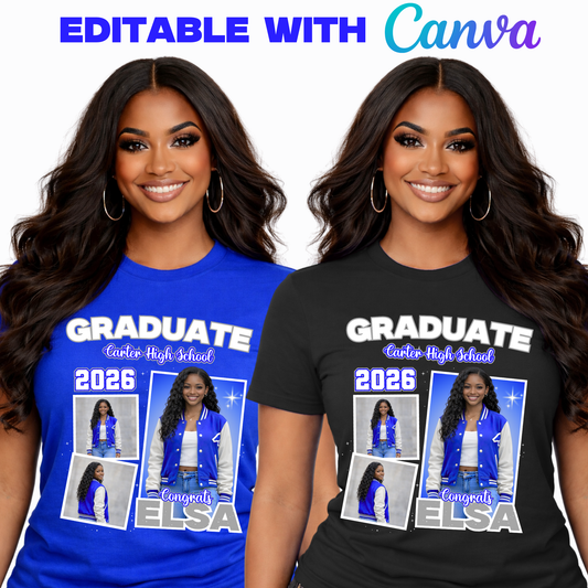 2026 Graduate T-Shirt Template – Instant Canva Access