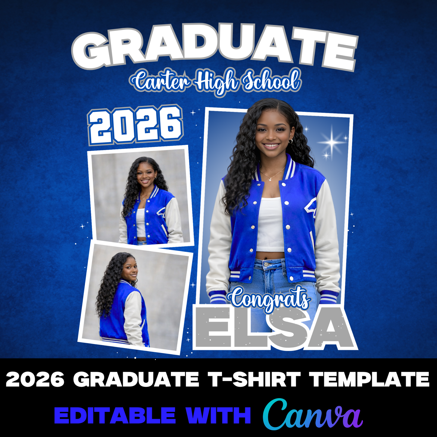2026 Graduate T-Shirt Template – Instant Canva Access