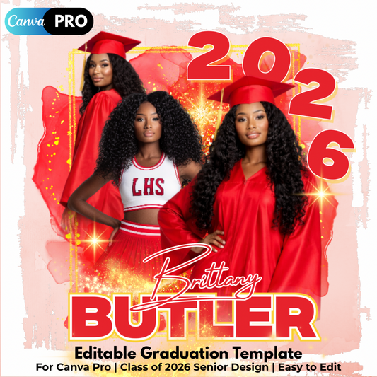 2026 Graduation Editable Canva Template – Senior Photo Collage Design (Canva Pro)
