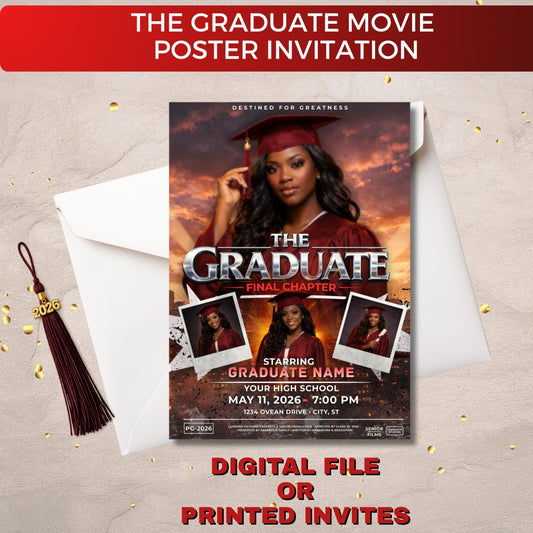 Custom Graduation Movie Poster Invitation