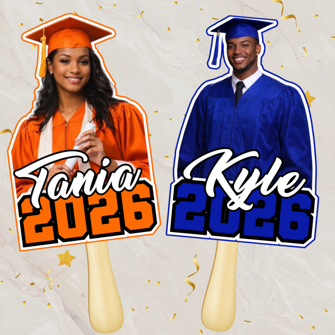 Custom Graduation Hand Fans 2026 | Personalized Photo Fans for Ceremony and Party
