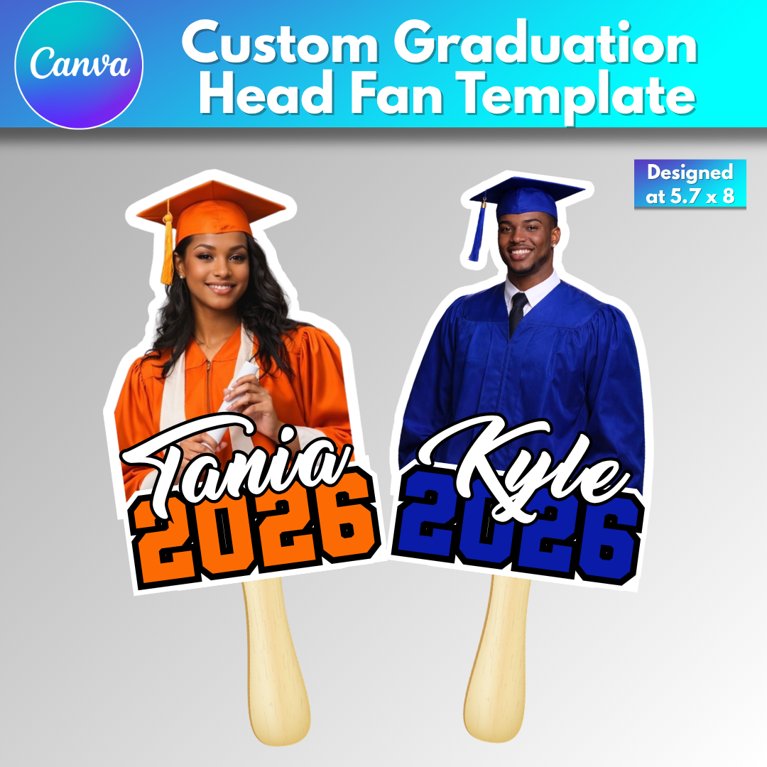 Custom Graduation Head Fan Template | Editable Canva Photo Fan 2026