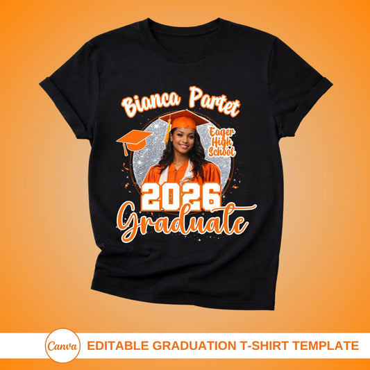 Glitter Graduate Template for Canva