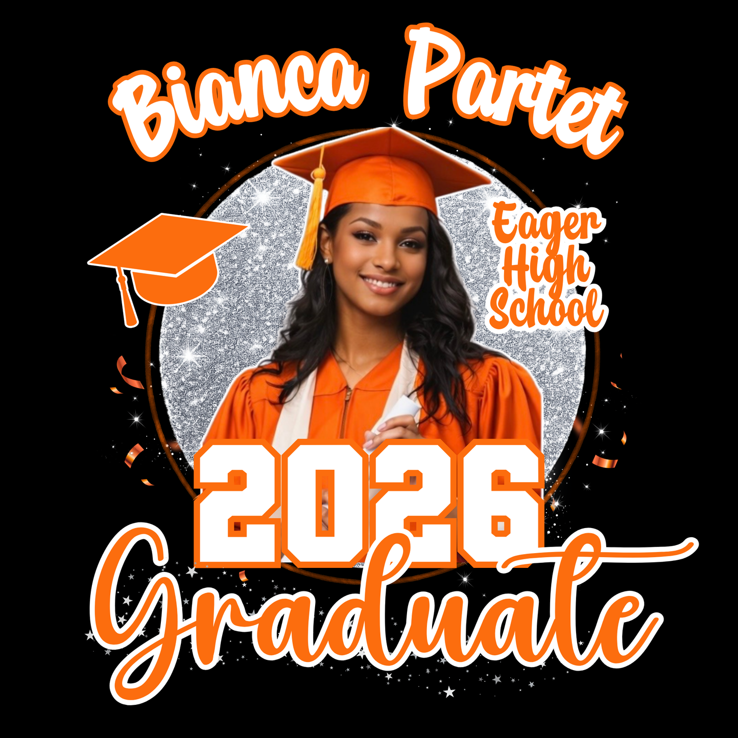 Glitter Graduate Template for Canva