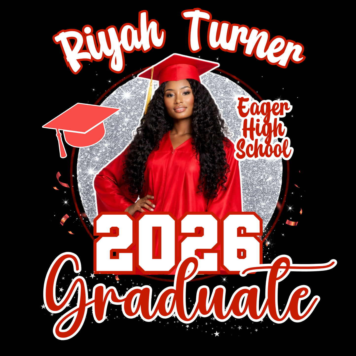 Glitter Graduate Template for Canva
