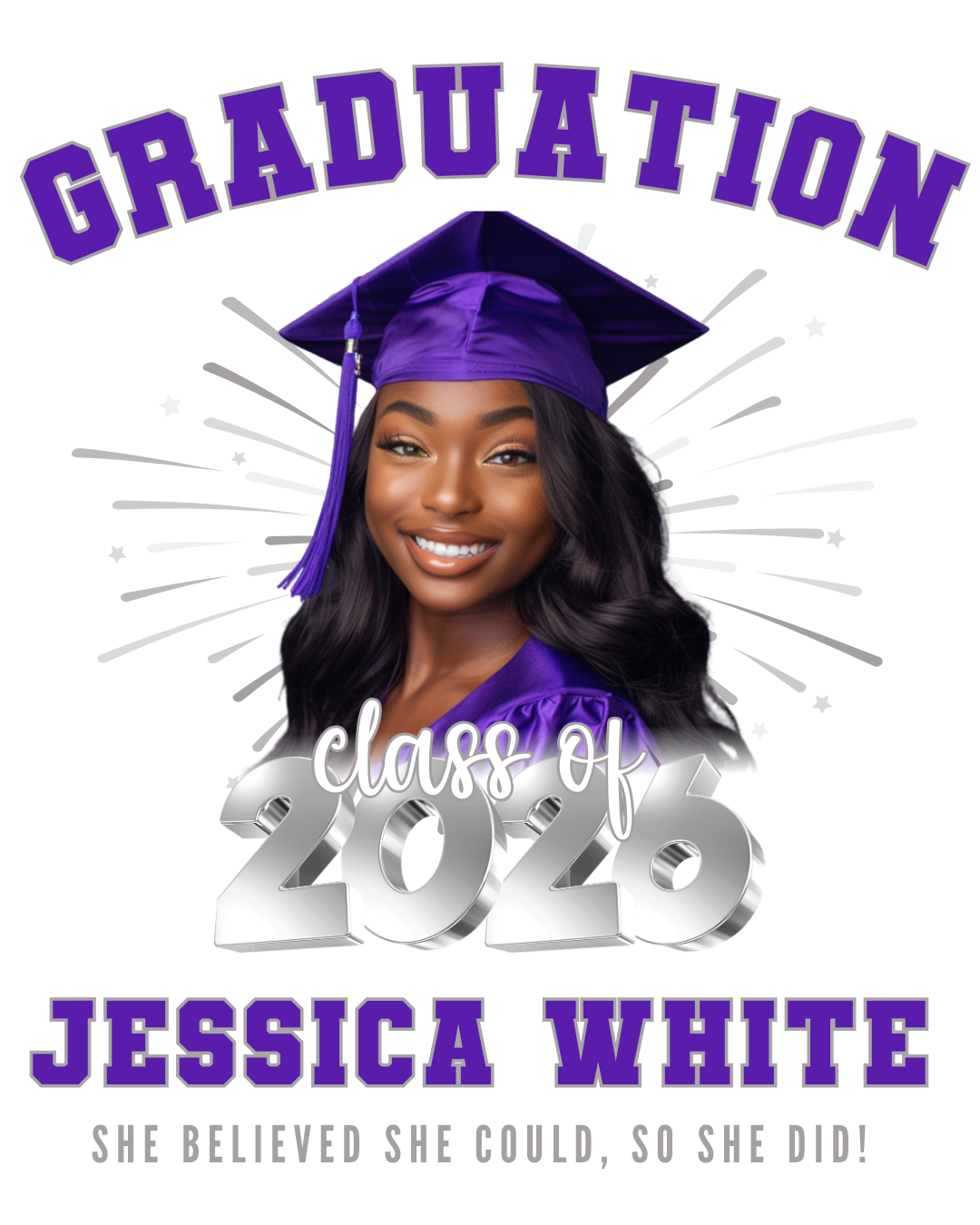 2026 Chrome Graduation Canva Template